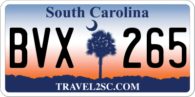 SC license plate BVX265