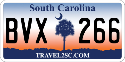 SC license plate BVX266