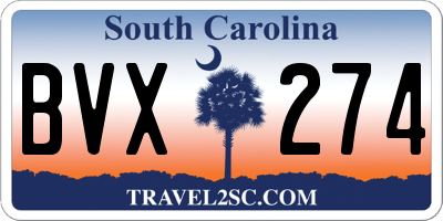 SC license plate BVX274