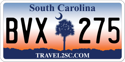 SC license plate BVX275