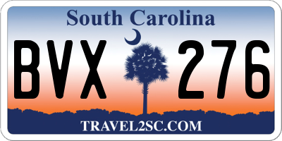 SC license plate BVX276