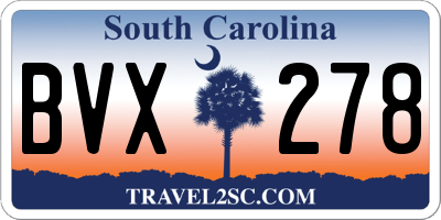 SC license plate BVX278