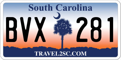 SC license plate BVX281