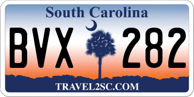 SC license plate BVX282