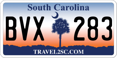 SC license plate BVX283