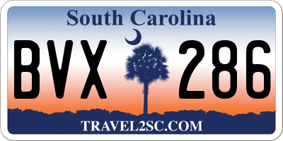 SC license plate BVX286