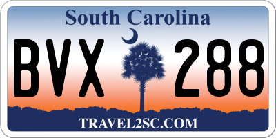 SC license plate BVX288