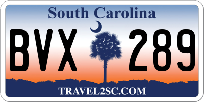 SC license plate BVX289