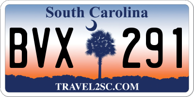 SC license plate BVX291