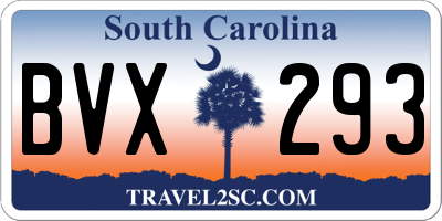 SC license plate BVX293