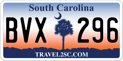SC license plate BVX296