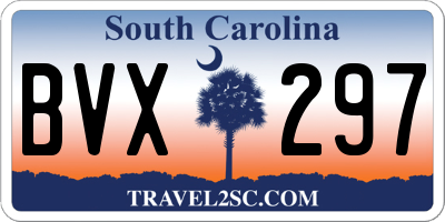 SC license plate BVX297