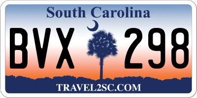 SC license plate BVX298
