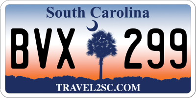 SC license plate BVX299