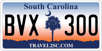 SC license plate BVX300