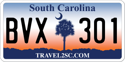 SC license plate BVX301