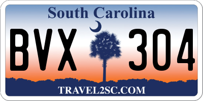 SC license plate BVX304