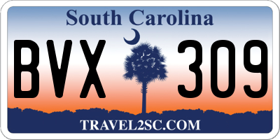 SC license plate BVX309
