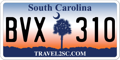 SC license plate BVX310