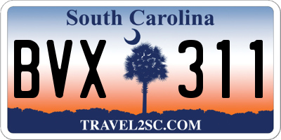 SC license plate BVX311