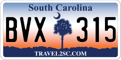 SC license plate BVX315