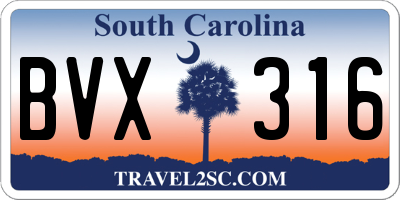 SC license plate BVX316