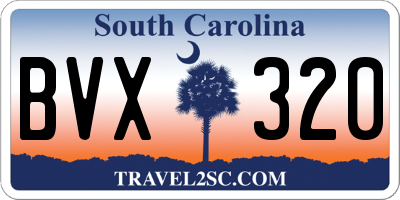 SC license plate BVX320