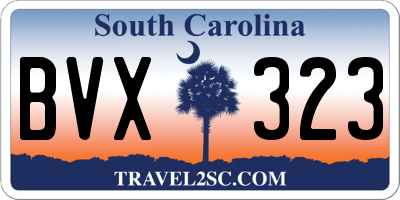 SC license plate BVX323