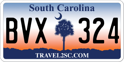 SC license plate BVX324