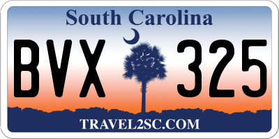 SC license plate BVX325