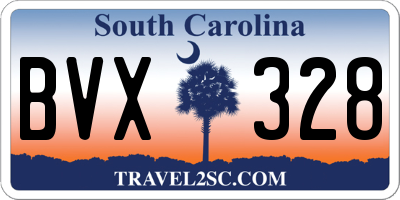 SC license plate BVX328