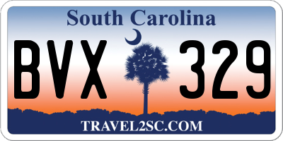 SC license plate BVX329