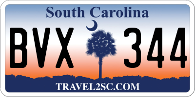 SC license plate BVX344