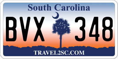 SC license plate BVX348