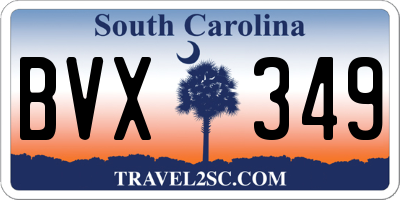 SC license plate BVX349