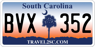 SC license plate BVX352