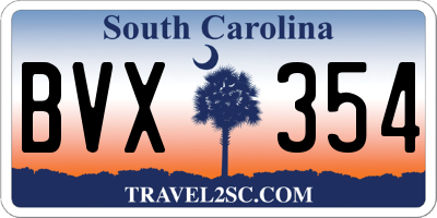 SC license plate BVX354