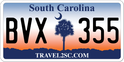 SC license plate BVX355