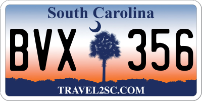 SC license plate BVX356