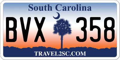 SC license plate BVX358