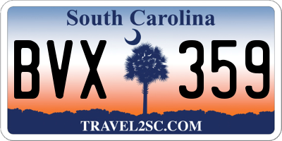 SC license plate BVX359
