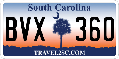 SC license plate BVX360