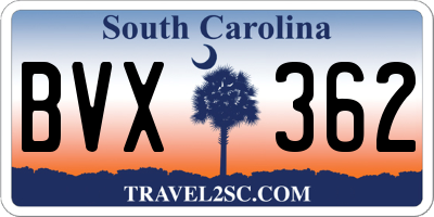 SC license plate BVX362