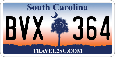 SC license plate BVX364