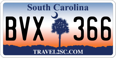 SC license plate BVX366