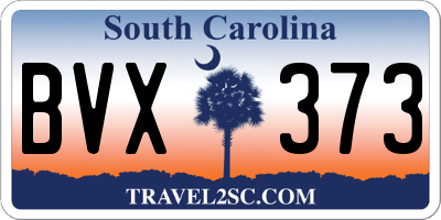 SC license plate BVX373