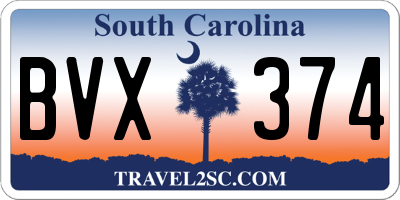 SC license plate BVX374