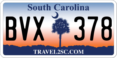 SC license plate BVX378