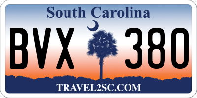 SC license plate BVX380