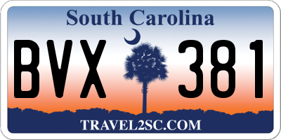 SC license plate BVX381